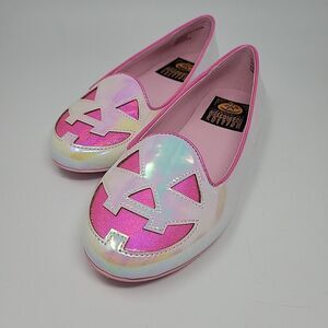 Strange Cult Lydia Flats Pumpkin Jack-o'-lantern Slip On Woman's Size 8 Pink